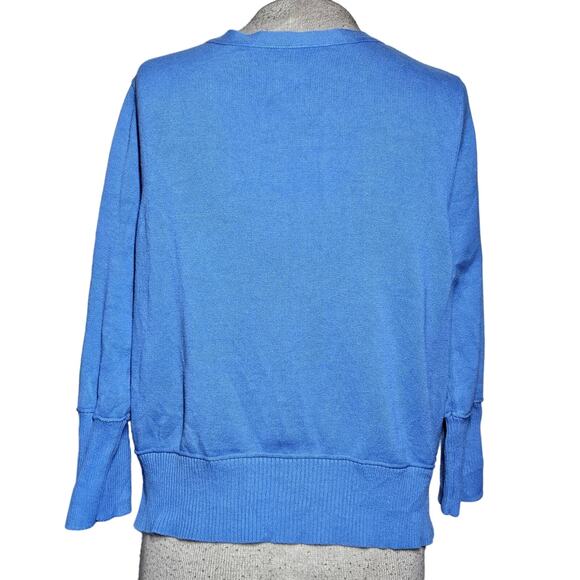 Blue Cotton Cardigan Sweater Size Small - Picture 2 of 4